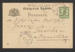 Brief von August Vill an Hermann Poeverlein