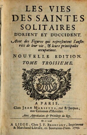 Les Vies Des Saintes Solitaires D'Orient Et D'Occident, 3