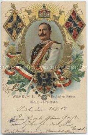 Patriotische Postkarte mit Wilhelm II.
