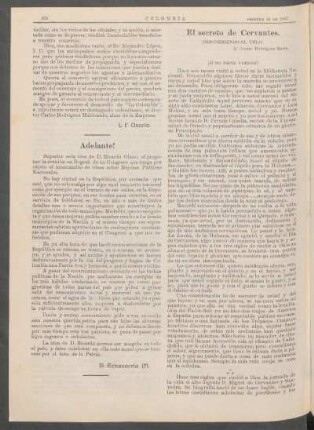 El secreto de Cervantes. : Descorriendo el velo. Al ilustre Rodríguez Marín.