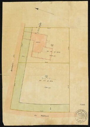 Garten Frau A. von Borsig, Berlin-Nikolassee: Lageplan Vermessung 1:250