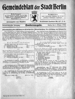 Sonderausgabe, 2. Oktober 1922