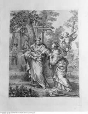 Raccolta de' quadri ... posseduti da S.A.R. Pietro Leopoldo, Florenz 1778, Tafel 43: Abraham und Hagar