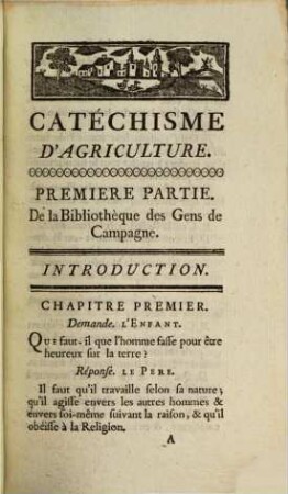 Catechisme d'Agriculture