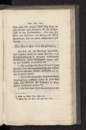 Die Vorrechte der Engländer.