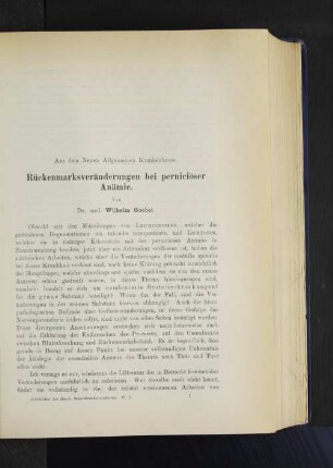 Medicinische Abteilung von Oberarzt Dr. Nonne.