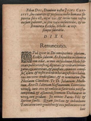 Renunciatio.