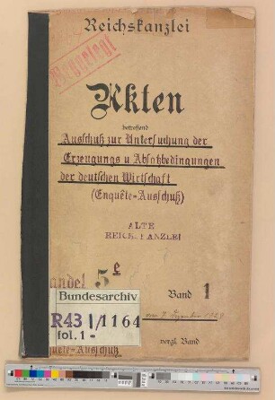 Ausschuß zur Untersuchung der Erzeugungs- und Absatzbedingungen der deutschen Wirtschaft (Enquete-Ausschuß)