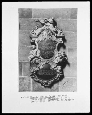 Epitaph des Franz Joseph Brentano (+ 1747)
