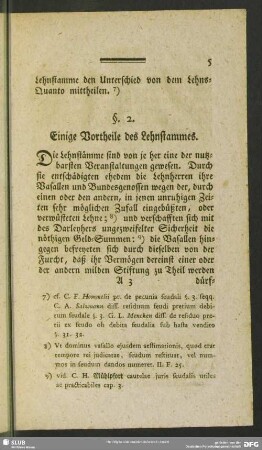 §. 2. Einige Vortheile des Lehnstammes