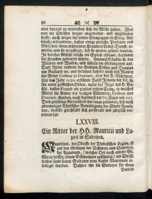 LXXVIII. Ein Ritter der HH. Mauritii und Lazari in Savoyen.