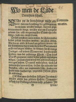 Wo men de Lüde Berichten schall