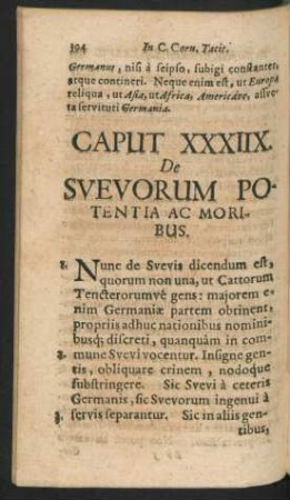 Caput XXXIIX. De Suevorum Potentia Ac Moribus.