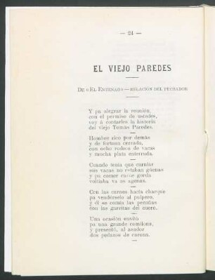 El viejo Paredes : De "El entenao" - Relación del pechador