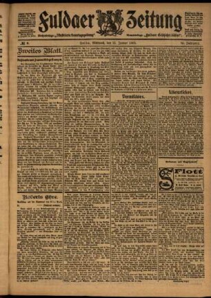 Zweite Ausgabe vom Mittwoch, den 11. Januar 1905.
