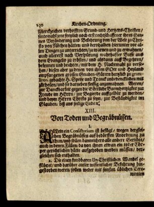XIII. Von Toden und Begräbnüssen.