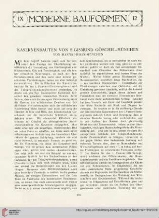 9: Kasernenbauten von Sigismund Göschel - München