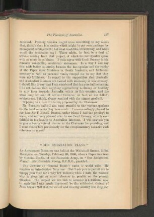 Our Emigration Plans. By General Booth of the Salvation Army.