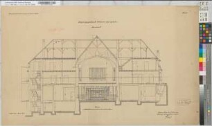 Empfangsgebäude [Bahnhof] Mülheim-Eppinghofen, Blatt~6: Querschnitt [2~Exemplare], M.~1:50 Hge, Sknr.: 2, Fanr.: 4, Bunr.: 4