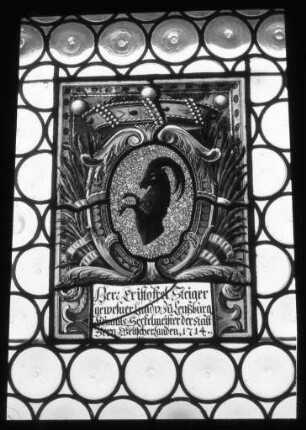 Fensterscheibe mit Wappen in Chillon