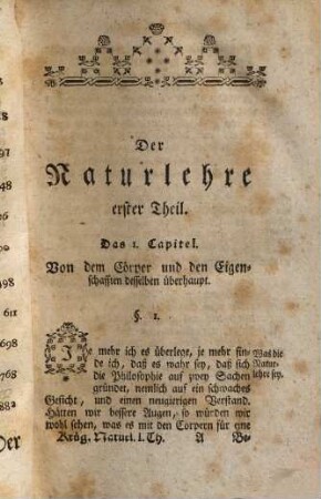 Johann Gottlob Krügers, der Weltweisheit und Artzneygelahrtheit Doctors und Professors auf der Friedrichs-Universität, der Römisch-Käyserlichen Academie der Naturforscher und der Königlich-Preußischen Academie der Wissenschaften Mitgliedes, Naturlehre : nebst Kupfern und vollständigem Register, 1