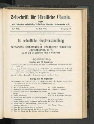 Heft XIV. 30. Juli 1909. Jahrgang XV.