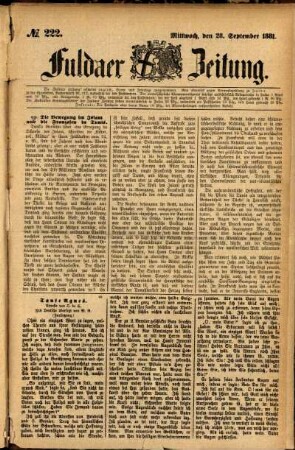 Ausgabe vom Mittwoch, den 28. September 1881.