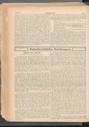 Schule und Politik : [Schulpolitische Zeitfragen]