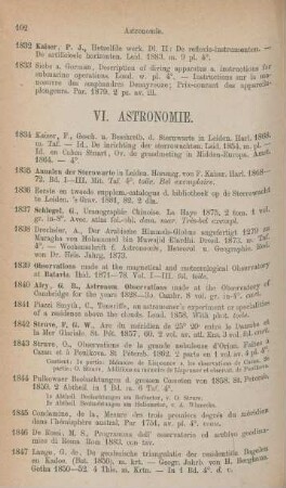 VI. Astronomie