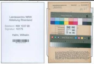 Entnazifizierung Wilhelm Hahn , geb. 14.05.1896 (Direktor)