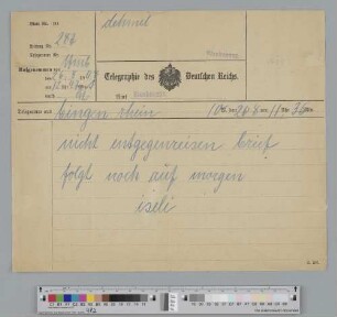 Telegramm an Richard Dehmel