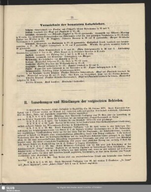 II. Verordnungen und Mitteilungen der vorgesetzten Behörden