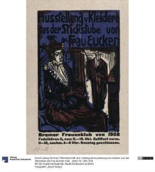Titelholzschnitt. aus: Katalog der Ausstellung von Kleidern aus der Stickstube von Frau Eucken in Bremen