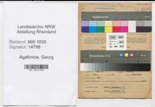 Entnazifizierung Georg Agafonow , geb. 01.05.1901 (Markenmeister)