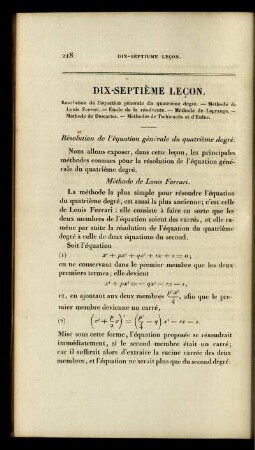Dix-Septième jusque Vingt-Troisième Lecon.