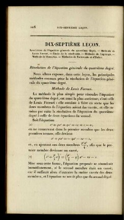 Dix-Septième jusque Vingt-Troisième Lecon.