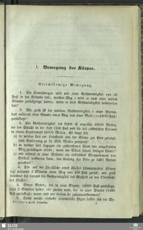 I. Bewegung der Körper