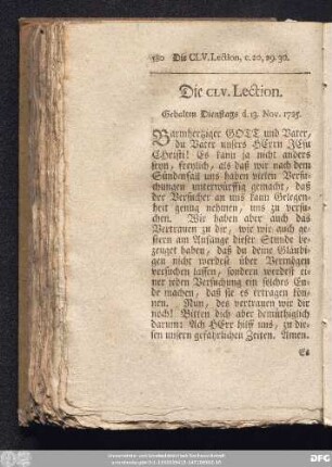 Die CLV. Lection. Gehalten Dienstags d. 13. Nov. 1725.