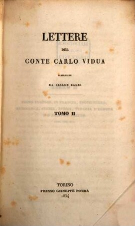 Lettere del Conte Carlo Vidua. 2