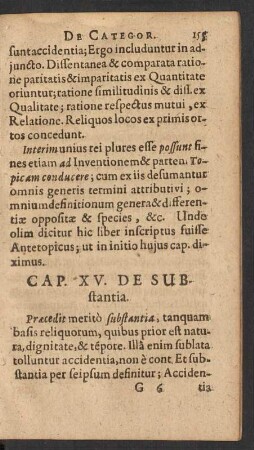 Cap. XV. De Substantia.