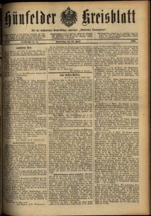 Ausgabe vom Donnerstag, den 20. April 1916.