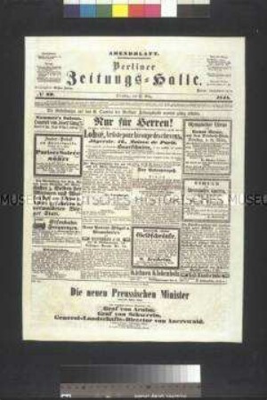 Zeitung: Berliner Zeitungs-Halle, Nr. 69, Abendausgabe mit Beilage; Berlin, 21. März 1848