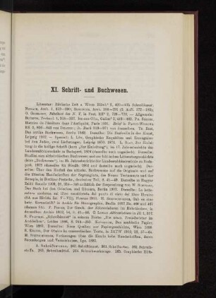 XI. Schrift- und Buchwesen.
