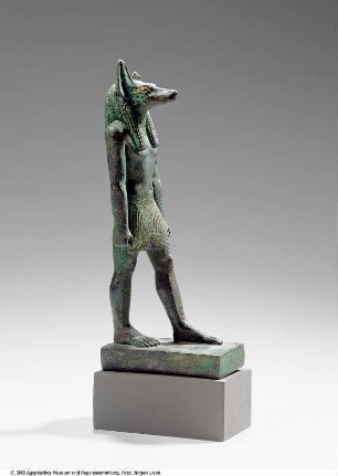 Statuette des menschengestaltigen, schakalsköpfigen Gottes Anubis