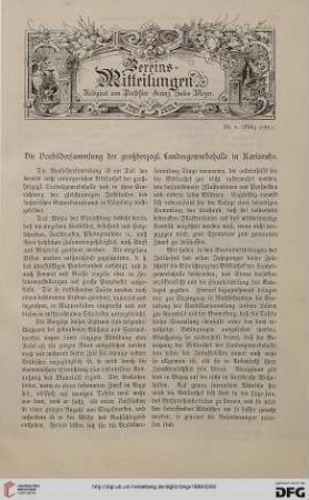 Vereinsmitteilungen Nr. 6 (März 1888)