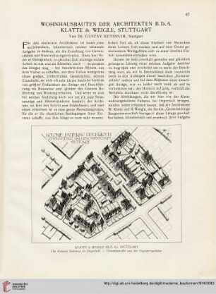 Wohnhausbauten der Architekten B.D.A. Klatte & Weigle, Stuttgart