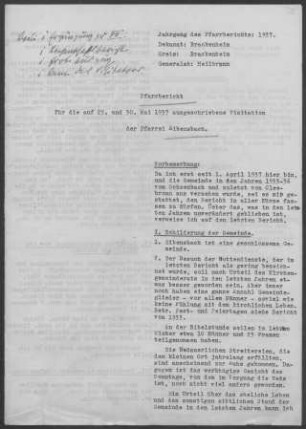 Eibensbach: Pfarrbericht 1933
