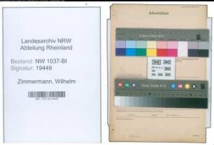 Entnazifizierung Wilhelm Zimmermann , geb. 21.03.1899 (Buergermeister)