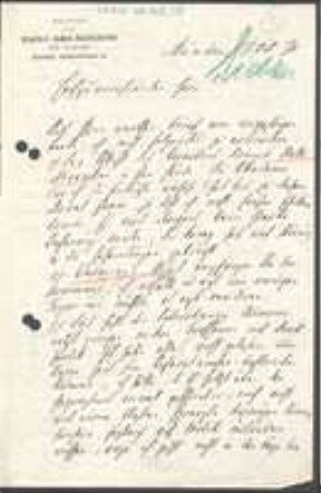 Brief von August Wilhelm Eichler an Unbekannt