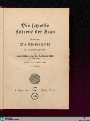 1: Die Ehebrecherin